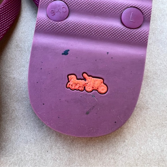 COACH Size 9/10 Women's Pink Striped SIG C ZAK Rubber Sandal Flip Flop - Picture 9 of 9